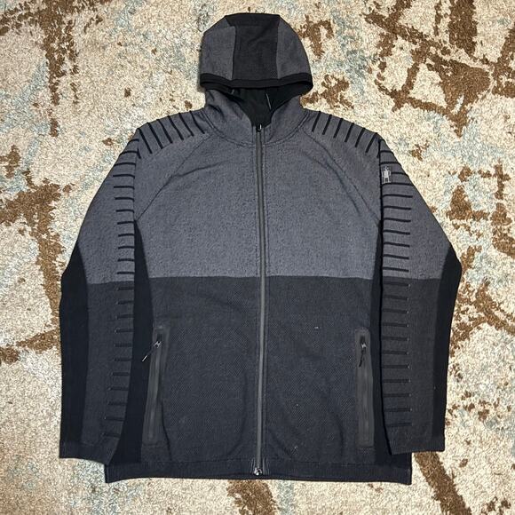 Smartwool Men's Intraknit Merino Fleece Full Zip Hoodie Size XL Black/Gray - Picture 1 of 9